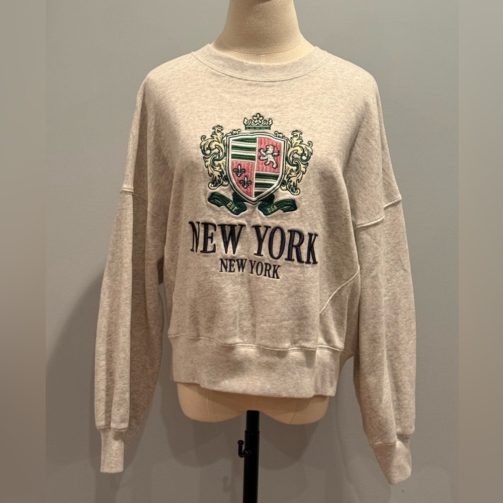 Abercrombie & Fitch Beige New York Crest Sweatshirt